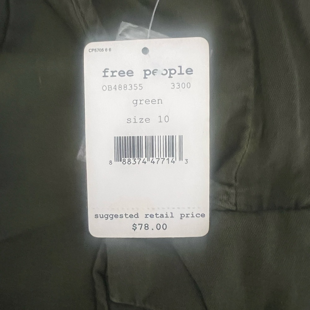 Free People Utility Shorts | Army Green Boho Size 10 - Picture 4 of 4